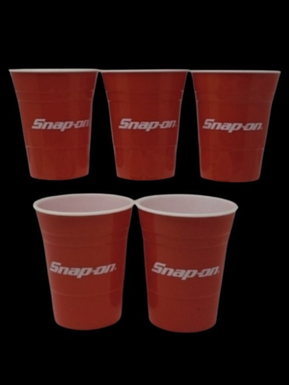 5 SNAP-ON TOOLS RED SOLO THICK PLASTIC REUSABLE CUPS